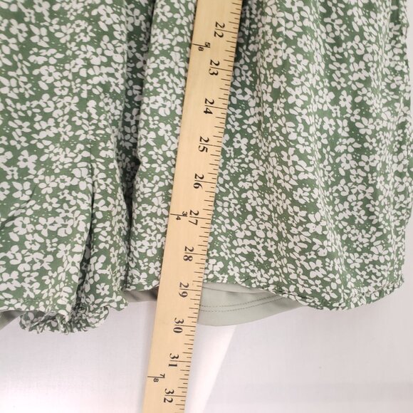 Shy & Sparrow Green Floral Pattern Spaghetti Strap Short Romper Size XL - Picture 10 of 16